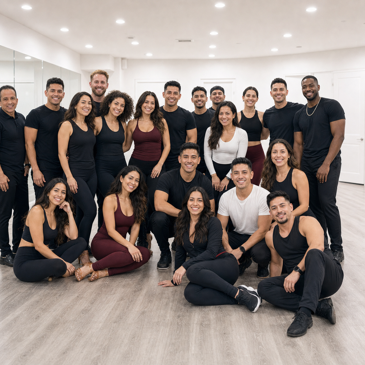Students and instructors gathered after class.