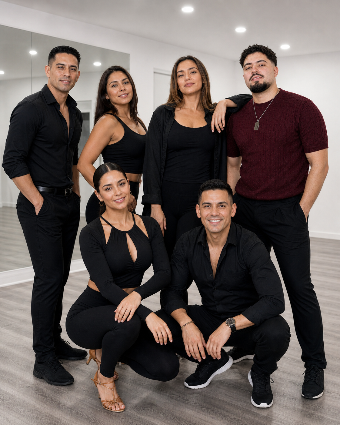 The LDU academy team gathered in the bright studio.